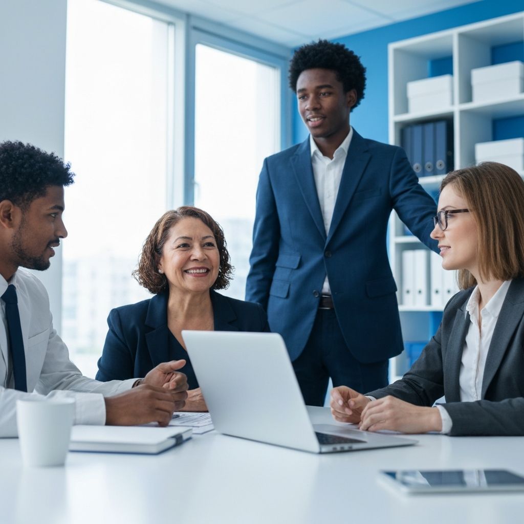 Diverse team of consultants in professional meeting