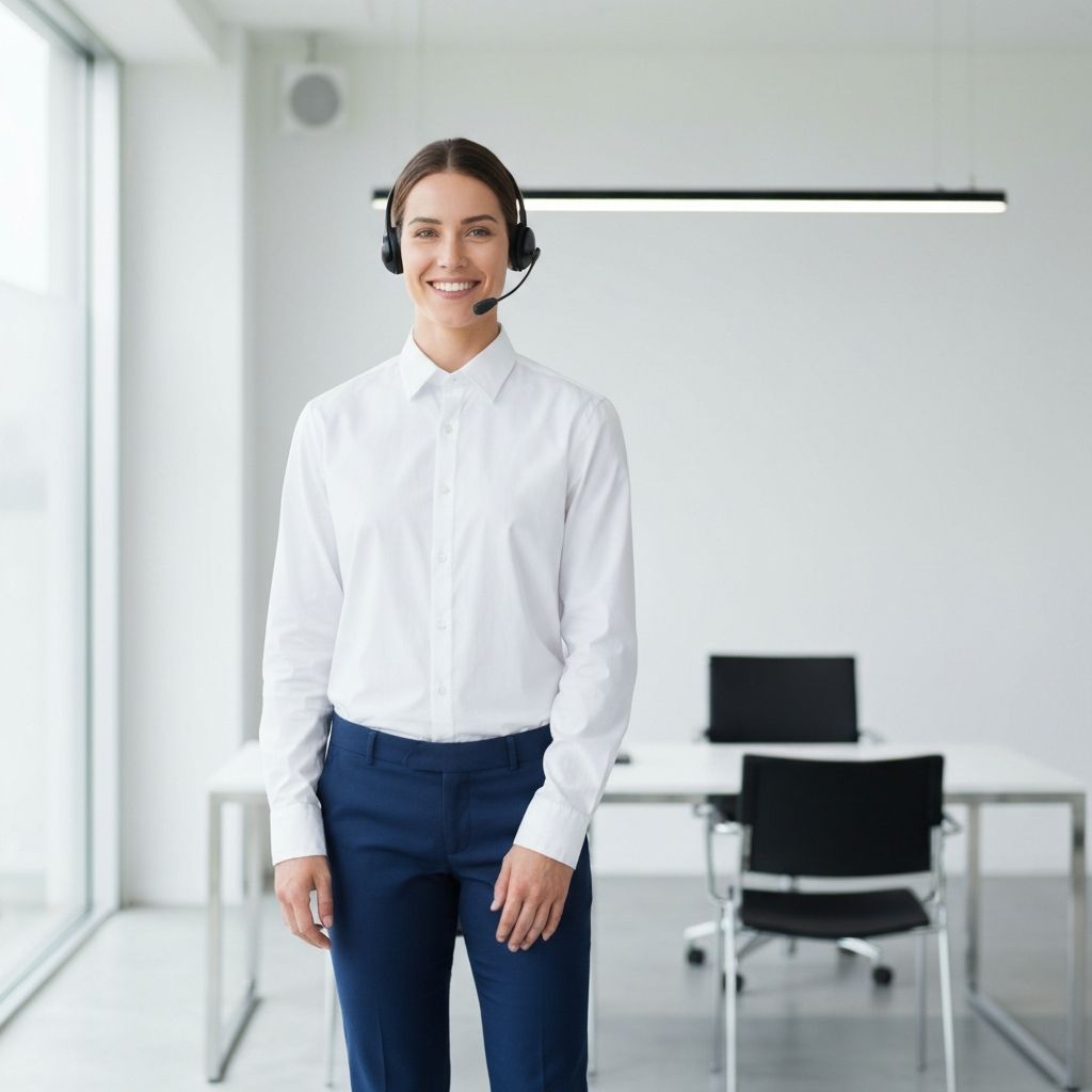 Customer support representative in modern office