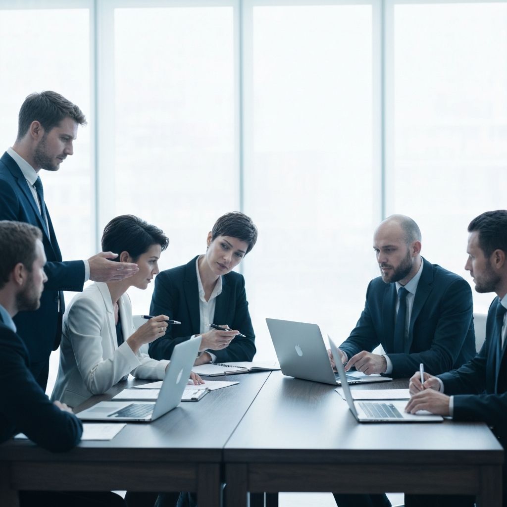 Modern corporate team discussing business strategy